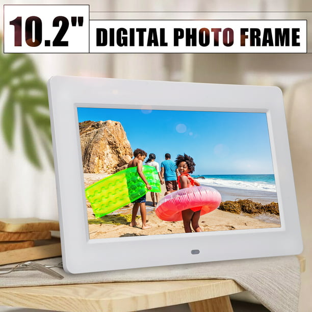 Digital Picture Frames New 12 Inches LCD Multifunctional Picture Digital Photo Frame with MP3/MP4 Player Multiple Functions Color : Beige 